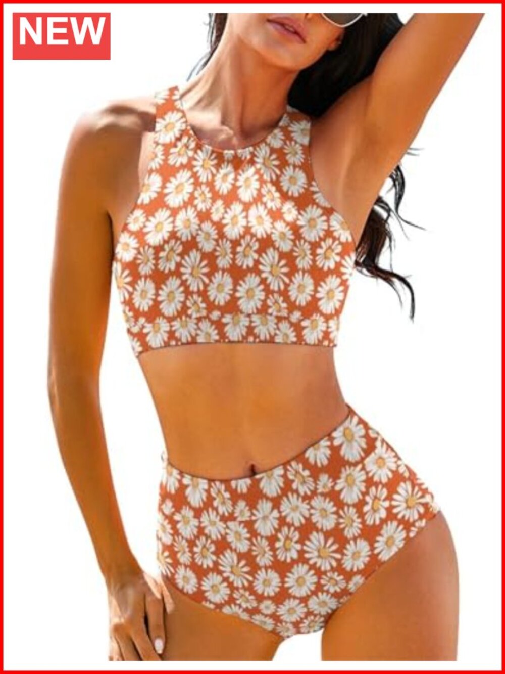 High Waisted Bikini Two Piece Swimsuit Tummy Control One Shoulder Bathing Suit